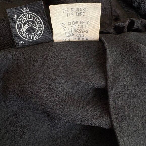 VTG Laundry Shelli Segal Black Velvet Burnout Maxi Dress Vamp Whimsigoth Sz 4P - Picture 10 of 10